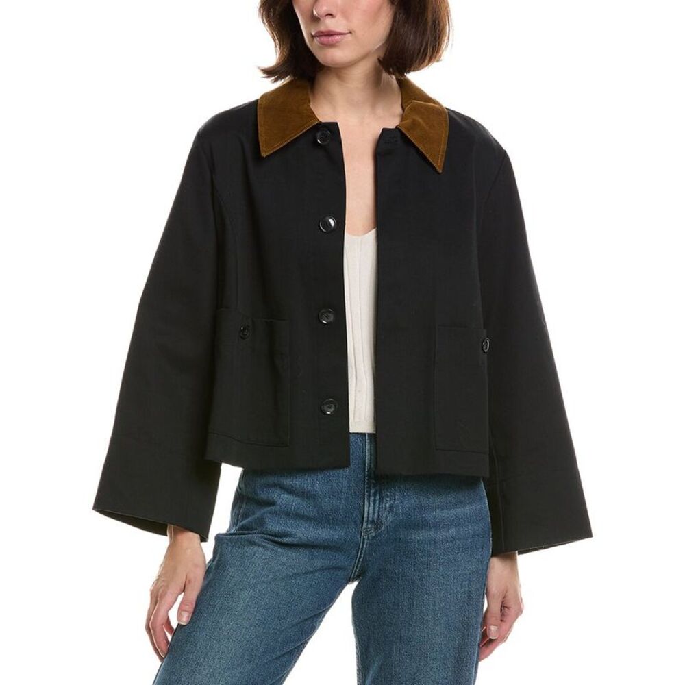 Frame Denim Womens Frame The Mini Swing Jacket, Navy